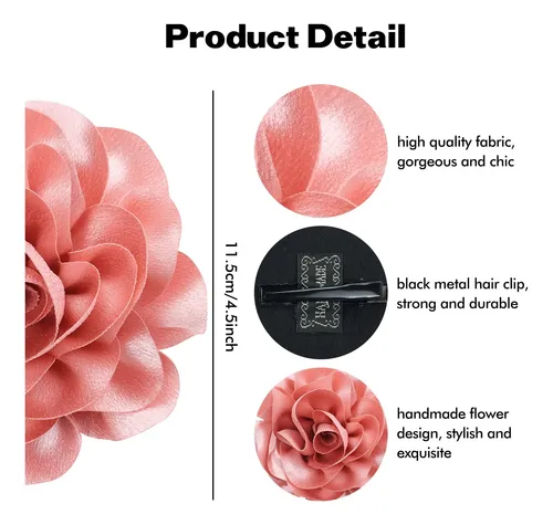 Paquete De 12 Pinzas Para El Cabello Dizila Con Flor Grande