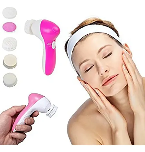 Masajeador Exfoliante 5en1 + Crema Facial Y Corporal Rosa