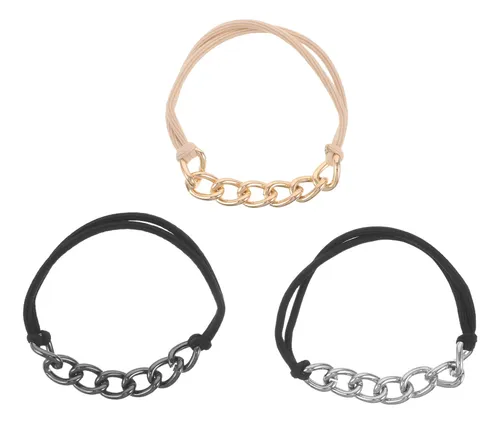 3 Cintas De Metal Para El Pelo: Pulsera Con Forma De Cola De