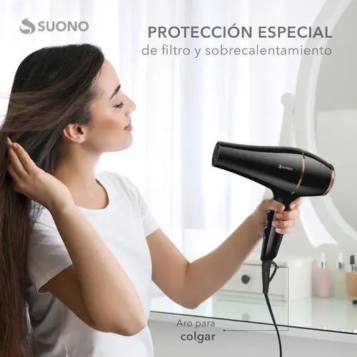 Secador De Pelo Suono 1800w 2 Velocidades Difusor Y Boquilla