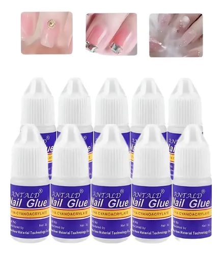 Pegamento X10 Nail Glue Uñas Postizas Tips Strass Gotero