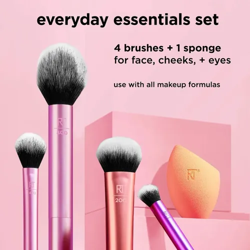 Set De Brochas De Maquillaje Real Techniques Con 2 Esponjas,
