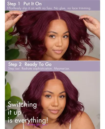 Peluca Humana Luvme 10 Burgundy 99j Hd Lace Closure