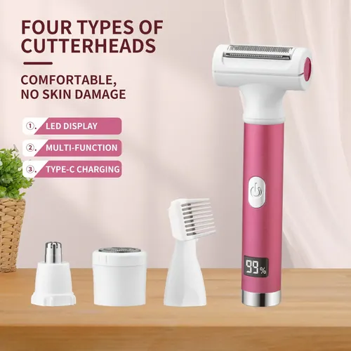 Afeitadora Eléctrica 4 En 1 Para Mujer, Recortadora Facial R