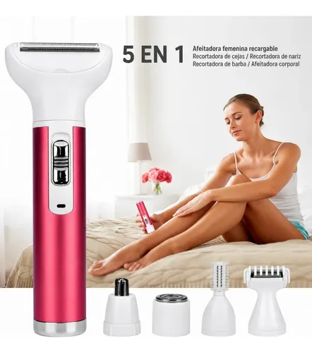Depiladora Eléctrica 5 En 1 Portatil Usb Mujer Cuerpo Facial
