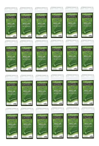 Kit 24 Ceras Depilatorias Roll On Descartables Depimiel 100g