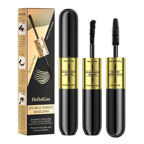 Kit 2 Rimel Doble Fibra 2en1 Waterproof Rizador Negro