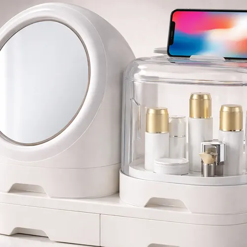 Organizador Para Cosmeticos Y Maquillaje Espejo Cajones Full