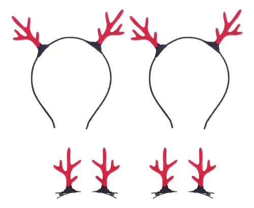 Pinzas De Ciervo Para Decorar 20 Piezas Set Navideño Roja Y Negra