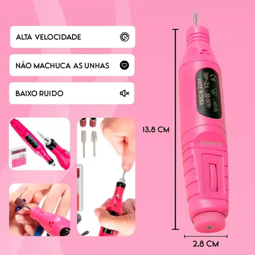 Lijadora Eléctrica Bahrein Profesional Rosa Portátil For