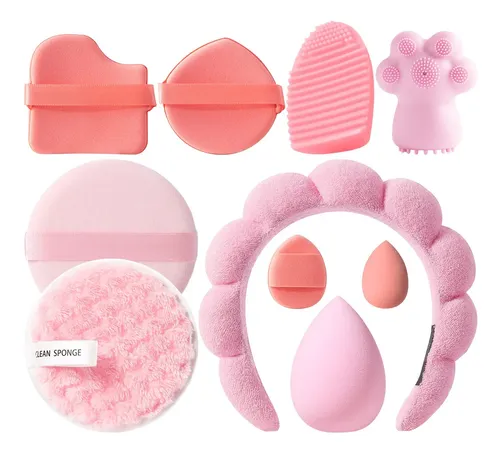 Set 25 Brochas Y Accesorios De Maquillaje Rosa Rosa
