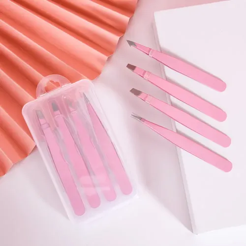 Set De Pinzas Para Cejas Con Estuche De Almacenamiento, &pp