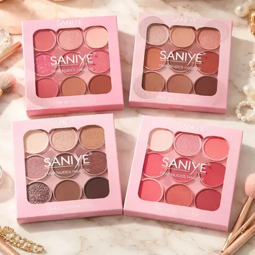 Paleta Sombras Nude Saniye Pink Nudes 9 Tonos Mate Brillos Tono 04