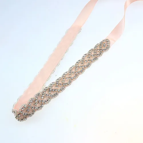 Accesorios De Moda Cinturón De Novia Con Cristales Rosa Eleg