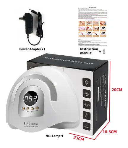 Lámpara Uv Led Para Uñas 380w Sensor Y 4 Tiempos