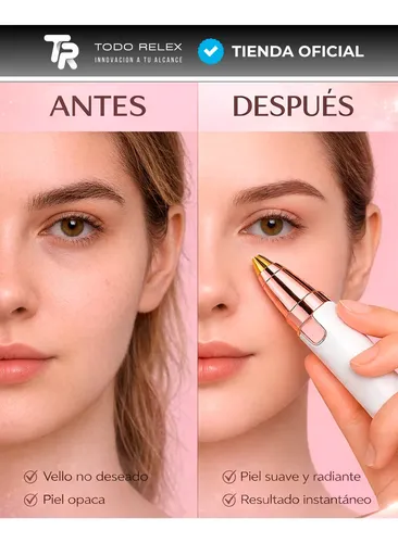 Depilador Facial Vello Corporal Luz Recargable 2 En 1 Mujer