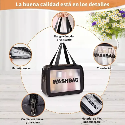 Estuches De Maquillaje Bolsa Cosmetiquera Set 3 Neceser Negro