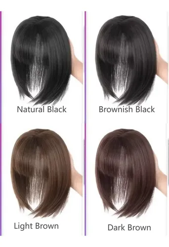 Toppers De Cabello Natural Con Flequillo, Extensiones De