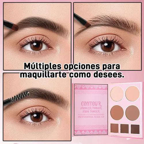 5 En 1 Paleta Sombras, Gloss, Iluminador, Rubor Y Contorno