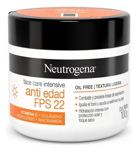 Crema Facial Neutrogena Intensive Antiedad Fps 22 100gr