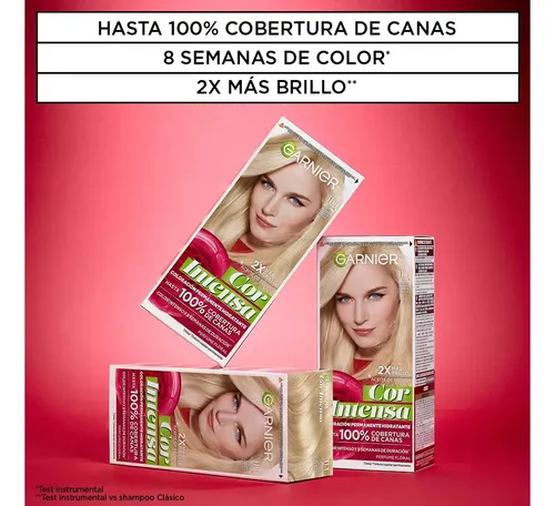 Kit Coloración Permanente Garnier Hidratante Cor Intensa Tono 11.1 Rubio Ultra Claro Ceniza