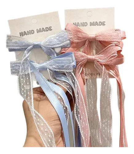 Broche De Moño De Encaje Para Niñas, Cola De Caballo