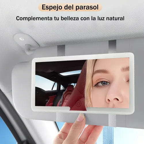 Espejo De Maquillaje De Visera De Coche Con 3 Modos Luz Ledc