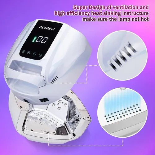 Lámpara Uv Recargable Plata Profesional 96w Portátil
