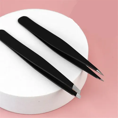 Pinzas De Precisión Para Cejas De Acero Inoxidable E, 1/4 Un