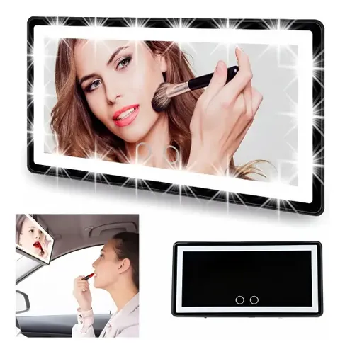 C Espejo For Visor Led Y Energía Solar, Accesorio Portátil Q
