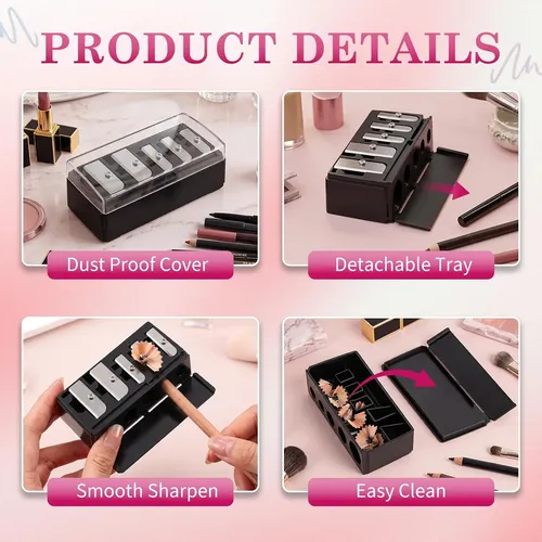 Sacapuntas Para Maquillaje 5 Orificios Portátil