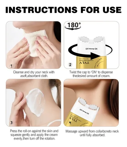 Crema Reafirmante Cuello Tvlv 120g Con Masajeador Todo Tipo