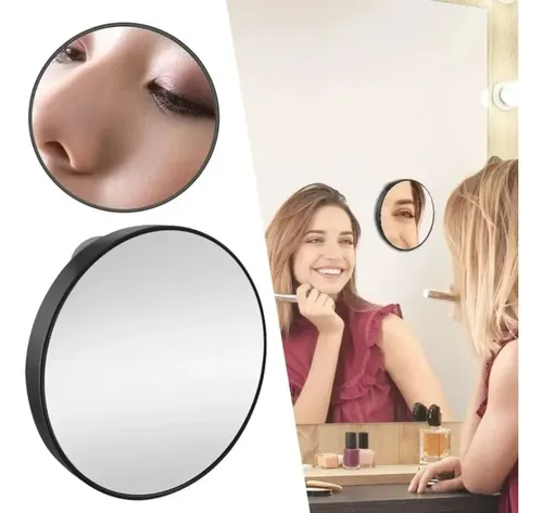 Espejo Aumento 5x Ventosa Maquillaje Black-5x
