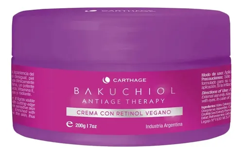 Crema Antiarrugas Carthage Bakuchiol Vegana Antiage Firmeza