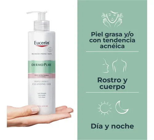Gel Limpiador Eucerin Dermopure Triple Effect X 400ml Grasa Día/noche