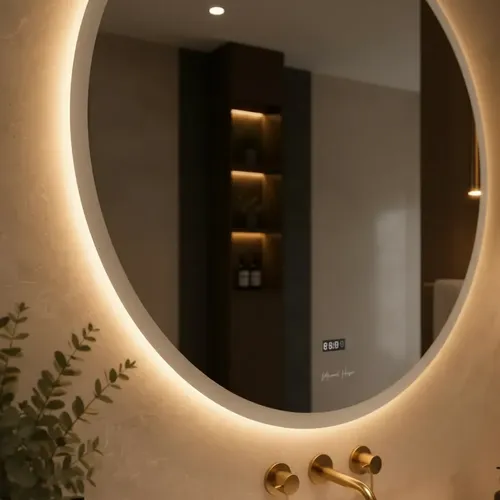 Espejo Digital Luz Led Circular 70cm Táctil Desempañador