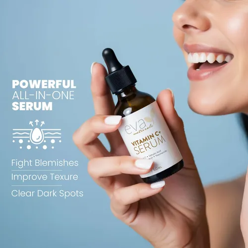 Sérum De Vitamina C Con Ácido Hialurónico Eva Naturals, 2 On Todo Tipo De Piel Día/noche