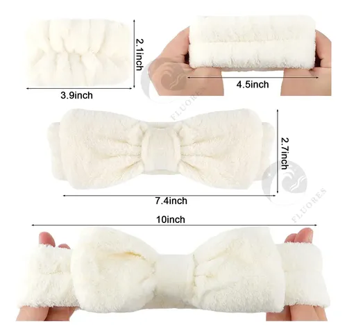 2 Diademas Muñequera Maquillaje Facial Spa Banda Para Cabell