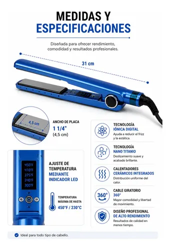 Plancha Alisadora Digital Para Un Cabello Más Suave Y Brilla