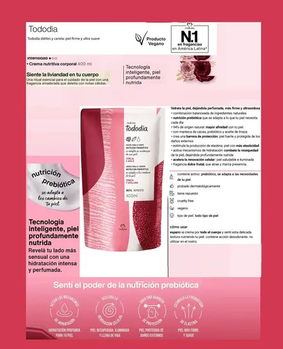 Rep Crema Corporal Nutritiva Cereza Avellana Tododia Natura