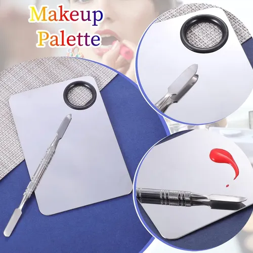 Set De Paletas Mezcladoras De Maquillaje Con Espátula