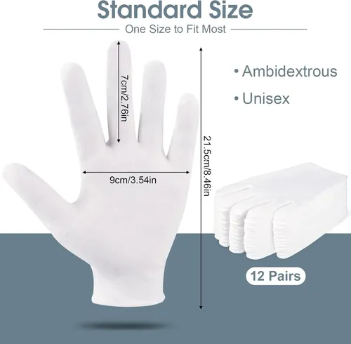 Guantes Algodón Blancos Hidratantes Para Manos Secas Eccema