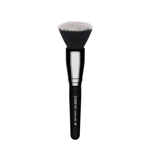 Set Brochas Maquillaje Negro Base Polvo Rubor Completo