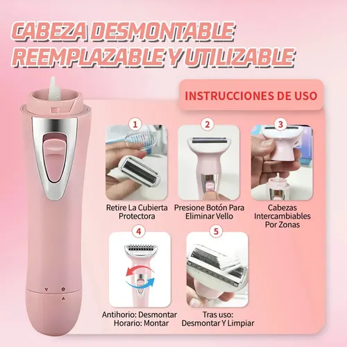 Depiladora Eléctrica 5 En 1 Mujer Facial Corporal