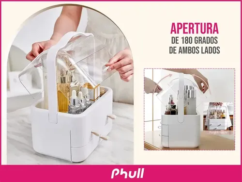 Organizador Porta Cosmeticos Maquillaje Make Up Maletin Blanco