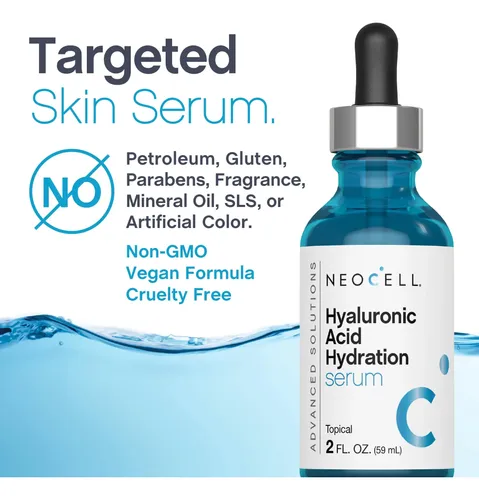 Sérum Hidratante Con Ácido Hialurónico Neocell, 2 Fl Oz, Par Todo Tipo De Piel Día/noche