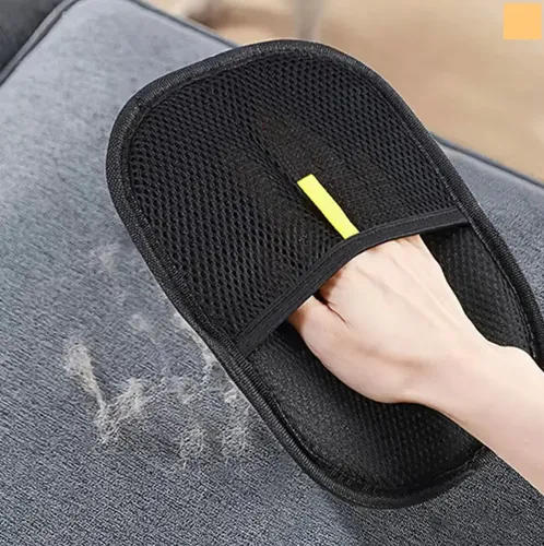 Saca Pelos Y Pelusas Para Ropa Limpieza Facil Guante Cepillo Negro