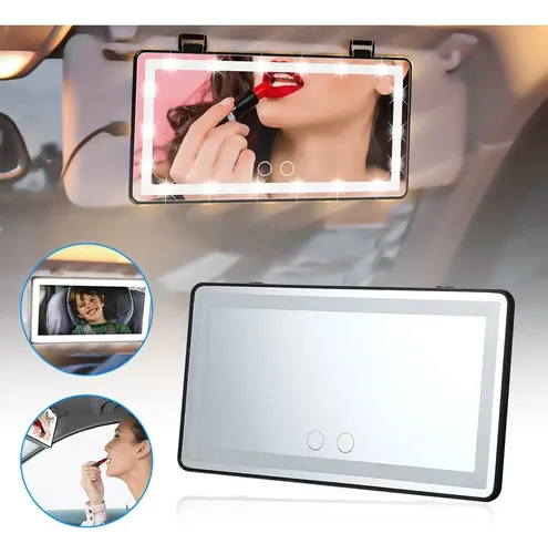 . Espejo De Tocador Portátil Para Coche Con Visera Y 60 Led