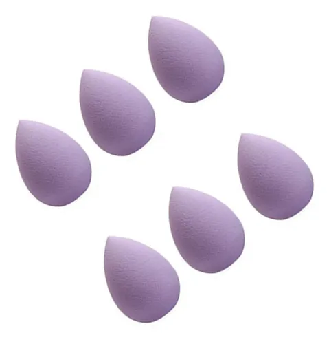 Set De 6 Esponjas Moradas Para Maquillaje Seco Y Húmedo, Min