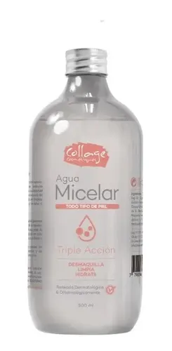 Agua Micelar Desmaquillante Facial Ojos Rostro 200cc Collage